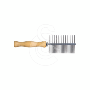 Peigne double à manche en bois
