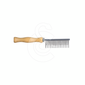 Peigne double à manche en bois